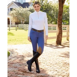 RJ Classics Ladies Anna Mid-Rise Front Zip Breech 14 RJ Classics Ladies Anna Mid-Rise Front Zip Breech -Equestrian Supply Shop gulf anna blue