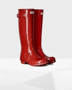 Hunter Original Tall Gloss Women's Boot 18 Hunter Original Tall Gloss Women's Boot -Equestrian Supply Shop military red 1